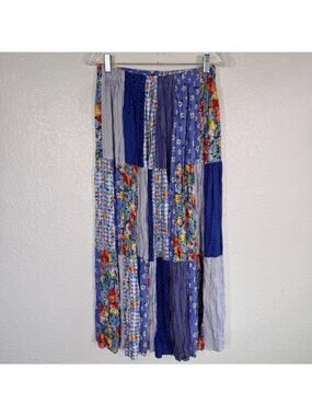 Vintage Lucia Lukken Broomskirt Skirt Womens Medium Mix Patchwork Floral Boho M